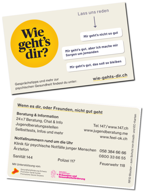 Notfallkarte für Jugendliche