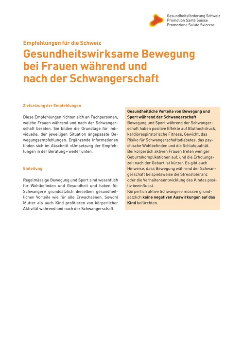 Bewegungs&shy;<span></span>empfehlungen während und nach der Schwanger&shy;<span></span>schaft